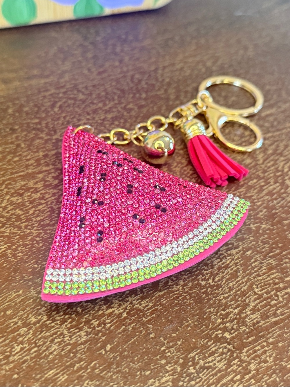 Watermelon Crystal Keychain Bag Charm - Picture 3 of 10